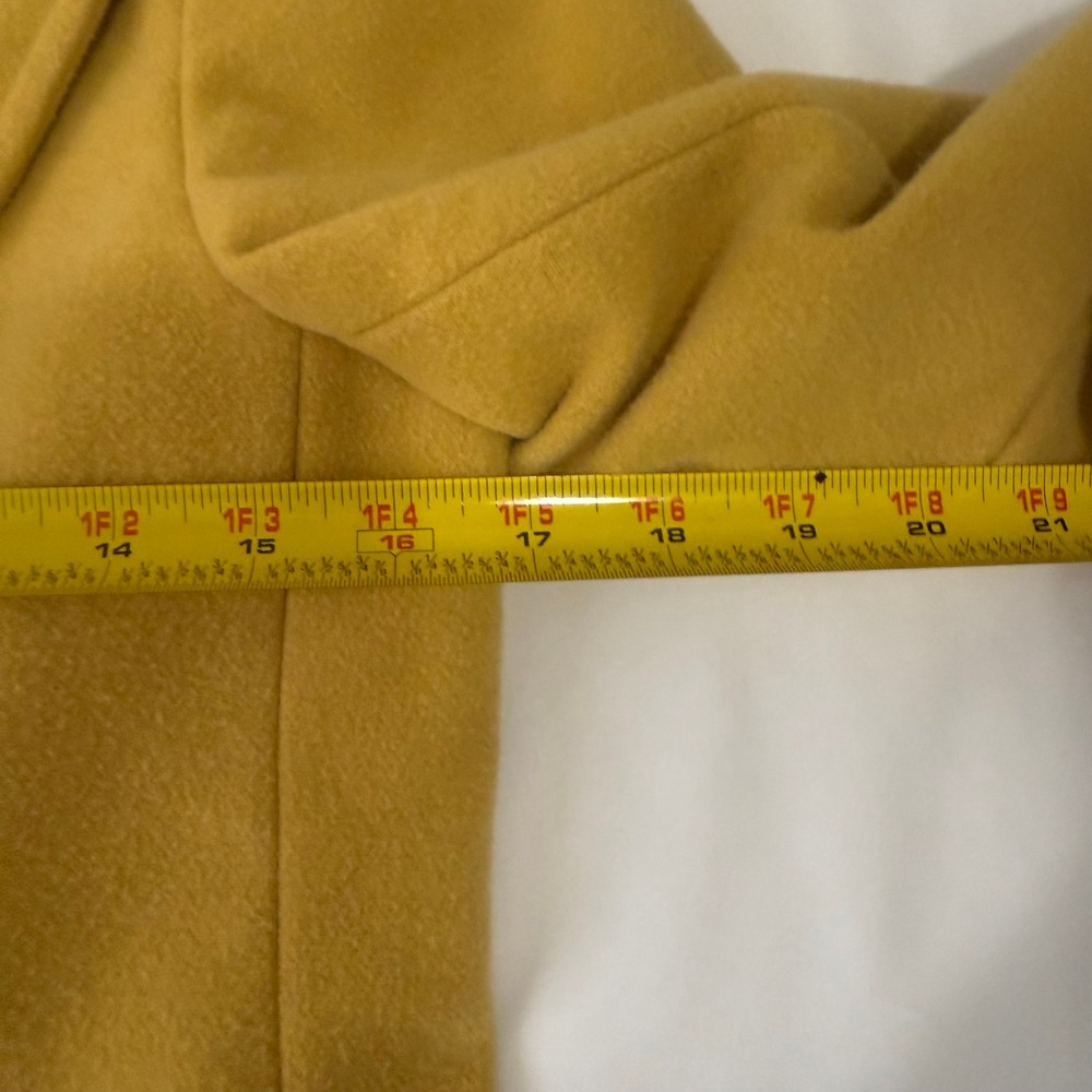 Forever 21‎ Mustard Yellow Double Breasted Wool Blend Peacoat Jacket Womens S - Picture 13 of 13